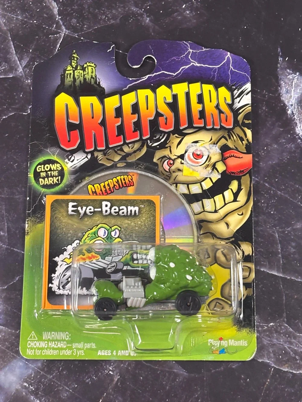 2004 Playing Mantis Creepsters Glows in the Dark Monster Head Die Cast Eye Beam